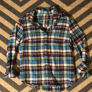 SOULCYCLE blue flannel w/ wheel